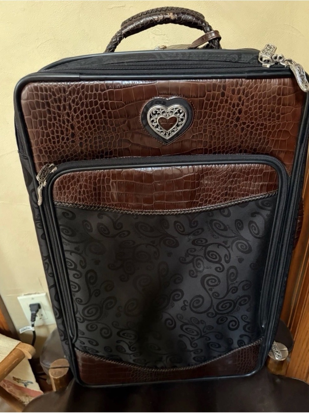 Brighton Mevelyn complete 3 bags Rolling Suitcase luggage set brown black - Picture 3 of 16